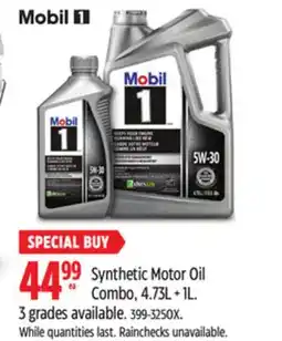 Canadian Tire Mobil 1 Synthetic Motor Oil Combo, 4.73L + 1L offer