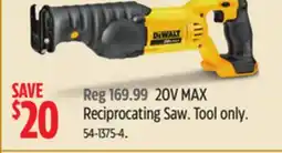 Canadian Tire DEWALT 20V MAX Reciprocating Saw offer