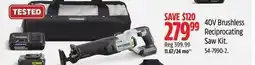 Canadian Tire 40V Brushless Reciprocating Saw Kit offer