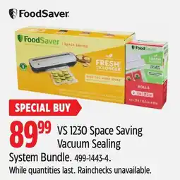 Canadian Tire Foodsaver VS 1230 Space Saving Vacuum Sealing System Bundle offer