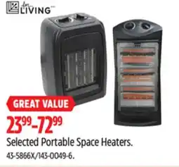 Canadian Tire For Living Selected Portable Space Heaters offer