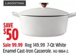 Canadian Tire Lagostina 7-Qt White Enamel Cast-Iron Casserole offer