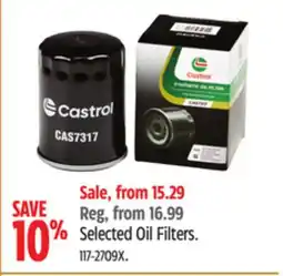 Canadian Tire Castrol Selected Oil Filters offer