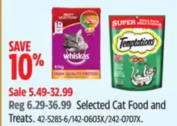 Canadian Tire Selected Cat Food and Treats offer