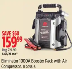 Canadian Tire Motomaster Eliminator 1000A Booster Pack with Air Compressor offer