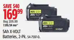 Canadian Tire 5Ah X-VOLT Batteries, 2-Pk offer