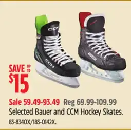 Canadian Tire Selected Bauer and CCM Hockey Skates offer
