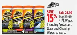 Canadian Tire 4-Pk Wipes Including Protectant, Glass and Cleaning Wipes offer