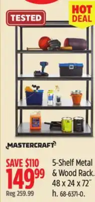 Canadian Tire Mastercraft 5-Shelf Metal & Wood Rack offer