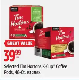 Canadian Tire Selected Tim Hortons K-Cup Coffee Pods offer