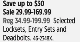 Canadian Tire Schlage Selected Locksets, Entry Sets and Deadbolts offer