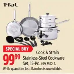 Canadian Tire T-Fal Cook & Strain Stainless-Steel Cookware Set, 15-Pc offer