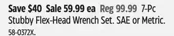 Canadian Tire MAXIMUM 7-Pc Stubby Flex-Head Wrench Set offer