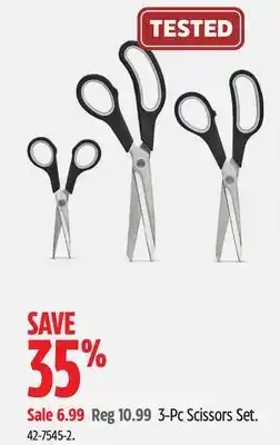 Canadian Tire 3-Pc Scissors Set offer