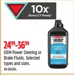 Canadian Tire OEM Power Steering or Brake Fluids offer