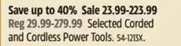 Canadian Tire Selected Corded and Cordless Power Tools offer