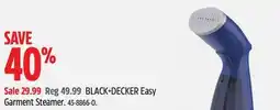 Canadian Tire BLACK+DECKER Easy Garment Steamer offer
