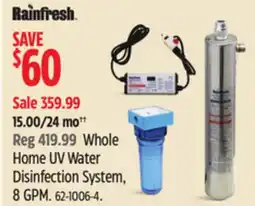 Canadian Tire Whole Home UV Water Disinfection System, 8 GPM offer