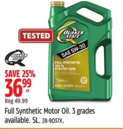 Canadian Tire Quaker State Full Synthetic Motor Oil offer