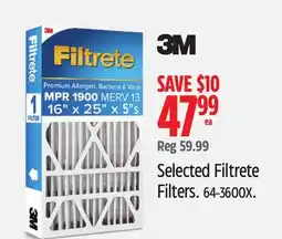 Canadian Tire 3M Selected Filtrete Filters offer