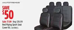 Canadian Tire Red Piping Sport Seat Cover Kit offer