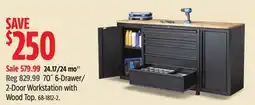 Canadian Tire Mastercraft 70˝ 6-Drawer/ 2-Door Workstation with Wood Top offer