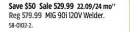 Canadian Tire Lincoln Electric MIG 90i 120V Welder offer