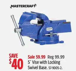 Canadian Tire Mastercraft 5˝ Vise with Locking Swivel Base offer