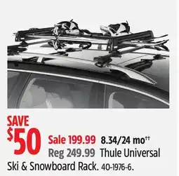 Canadian Tire Thule Universal Ski & Snowboard Rack offer