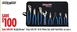 Canadian Tire Channel Lock 8-Pc Pliers Set with Tool Roll offer
