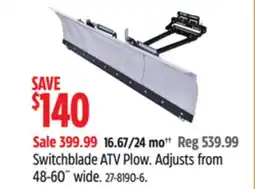 Canadian Tire Switchblade ATV Plow offer