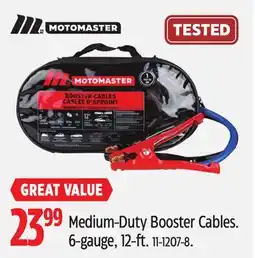 Canadian Tire Motomaster Medium-Duty Booster Cables. 6-gauge, 12-ft offer