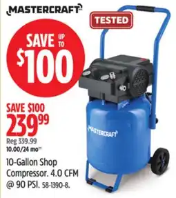 Canadian Tire Mastercraft 10-Gallon Shop Compressor offer