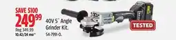 Canadian Tire 40V 5˝ Angle Grinder Kit offer