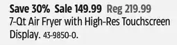 Canadian Tire Chefs choice 7-Qt Air Fryer with High-Res Touchscreen Display offer