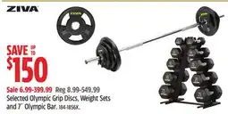 Canadian Tire Ziva Selected Olympic Grip Discs, Weight Sets and 7˝ Olympic Bar offer