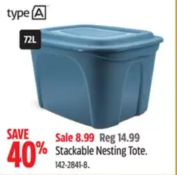 Canadian Tire Type A Stackable Nesting Tote offer