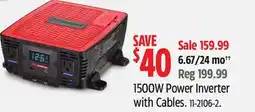 Canadian Tire MotoMaster 1500W Power Inverter with Cables offer