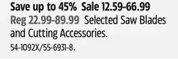 Canadian Tire Selected Saw Blades and Cutting Accessories offer