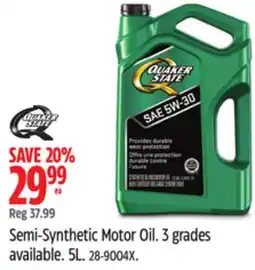Canadian Tire Quaker State Semi-Synthetic Motor Oil offer
