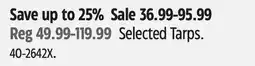 Canadian Tire Selected Tarps offer