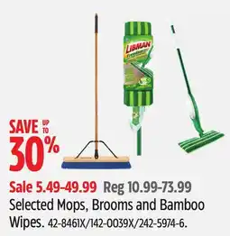 Canadian Tire Selected Mops, Brooms and Bamboo Wipes offer