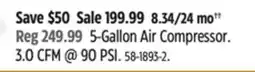 Canadian Tire Mastercraft 5-Gallon Air Compressor. 3.0 CFM @ 90 PSI offer