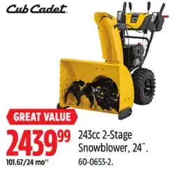 Canadian Tire Cub Cadet 243cc 2-Stage Snowblower offer