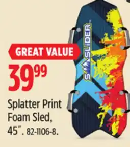 Canadian Tire Splatter Print Foam Sled, 45˝ offer