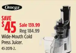 Canadian Tire Omega Wide-Mouth Cold Press Juicer offer