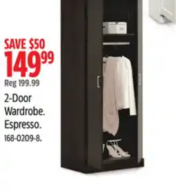Canadian Tire Sauder 2-Door Wardrobe Espresso offer