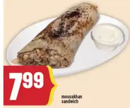 Marché Adonis Mousakhan sandwich offer