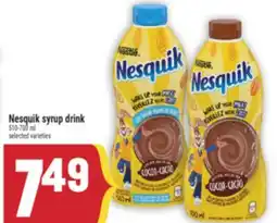 Marché Adonis Nesquik syrup drink offer