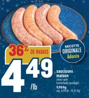 Marché Adonis SAUCISSES MAISON | HOMEMADE SAUSAGES offer